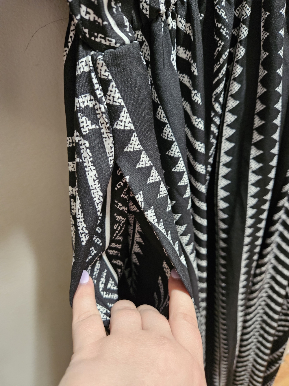 Black & White V-Neck Boho Maxi Dress - Picture 8 of 8